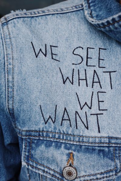 Jean jacket to illustrate professional image of home business