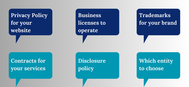 A series of questions to ask your legal advisor about a one person business model.
